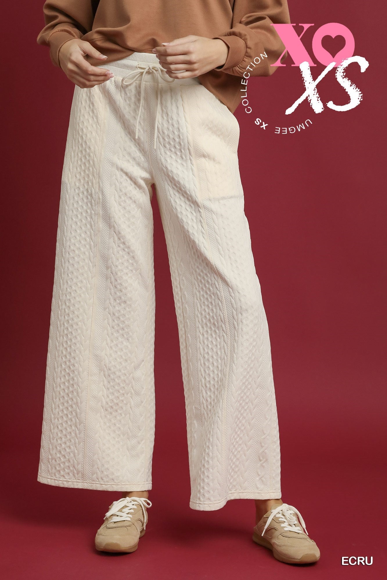 cable knit textured wide leg pants – Seasons By