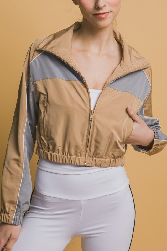 cropped double color windbreaker jacket – Seasons By